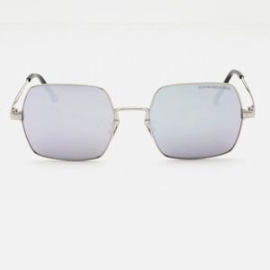 CUTLER AND GROSS CG1300S 001 Sunglasses Silver Frame Blue Lenses 56mm